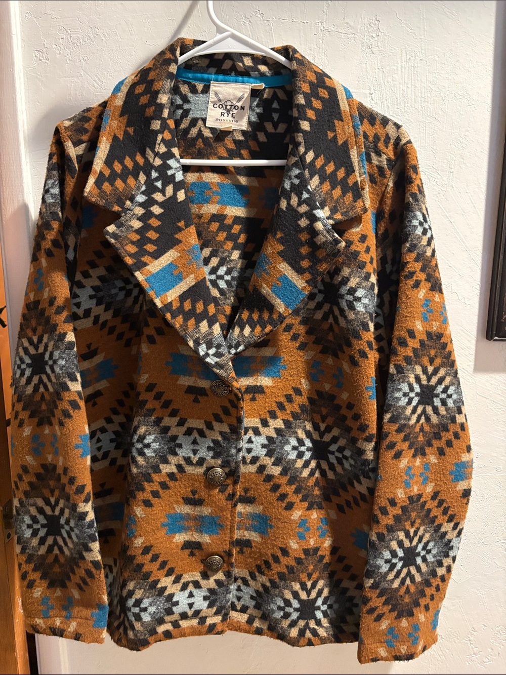 Cotton & Rye Women's Aztec Print Medium weightCoat - Western Style